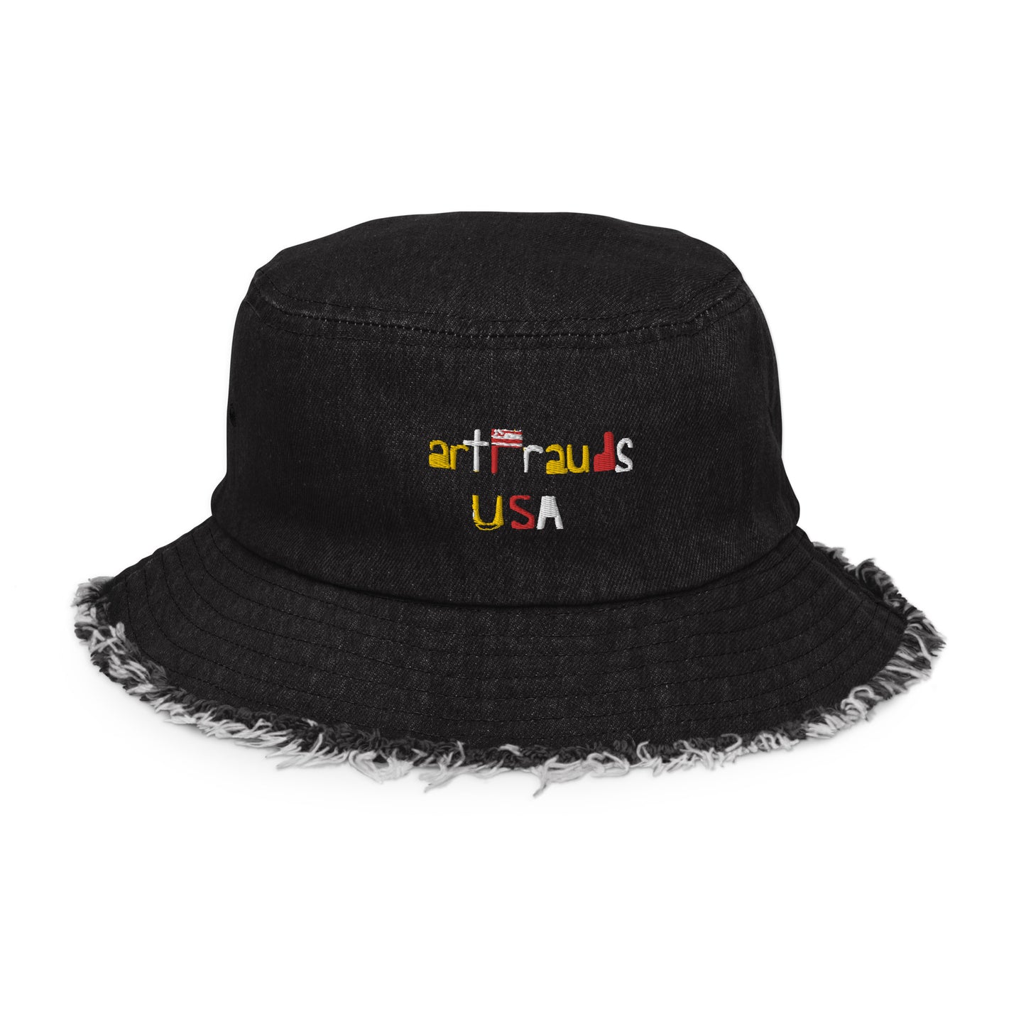 TAF Distressed denim bucket hat