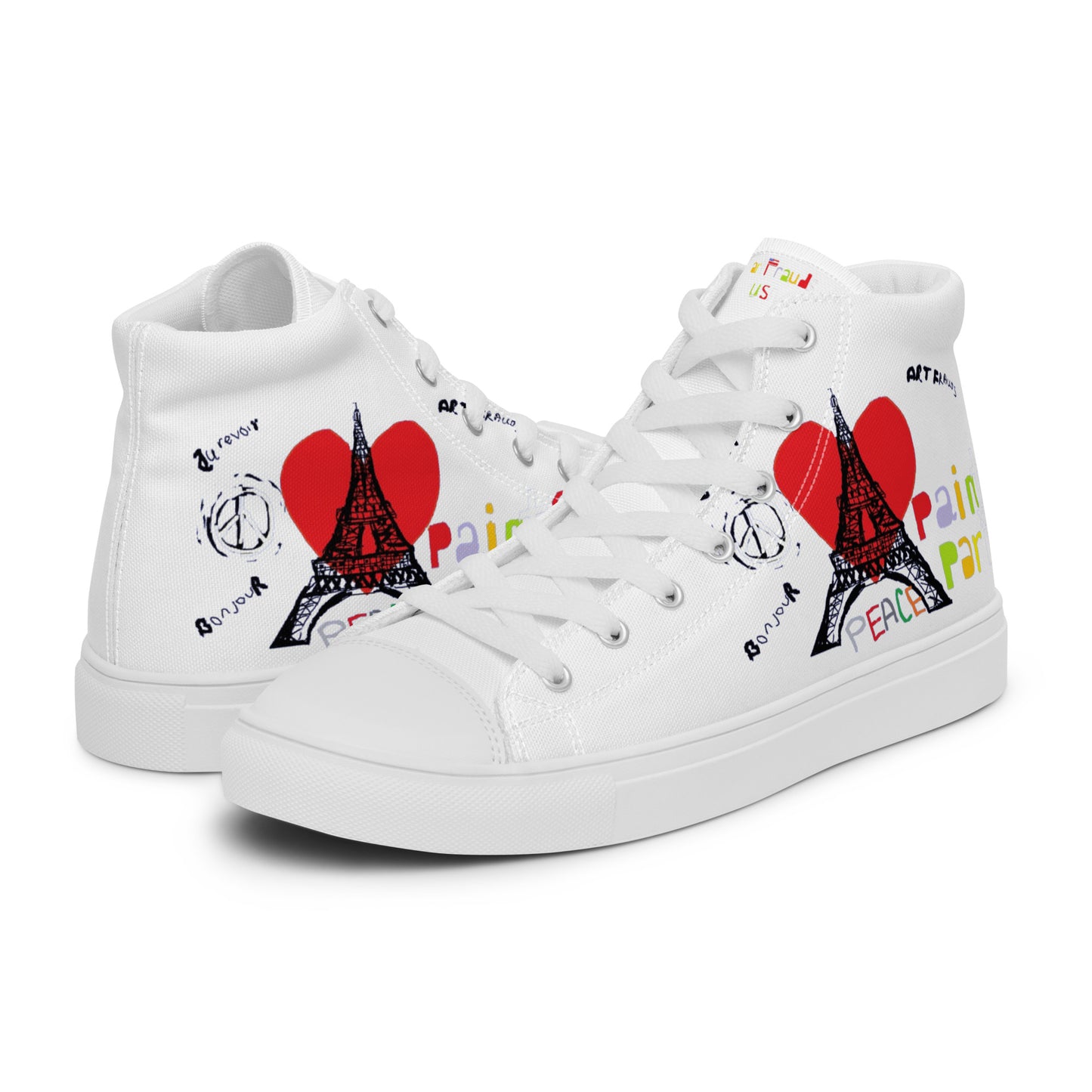 Paint Paris Men’s high top canvas shoes