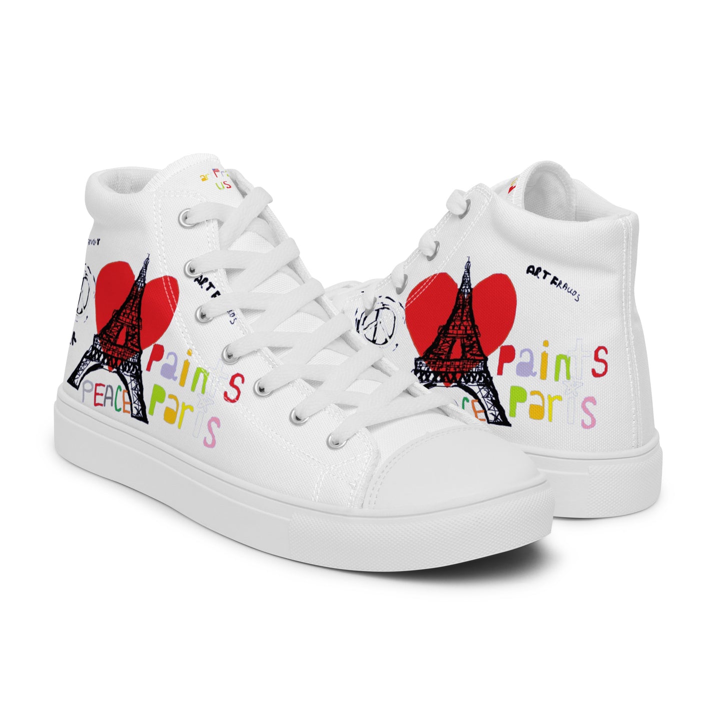 Paint Paris Men’s high top canvas shoes