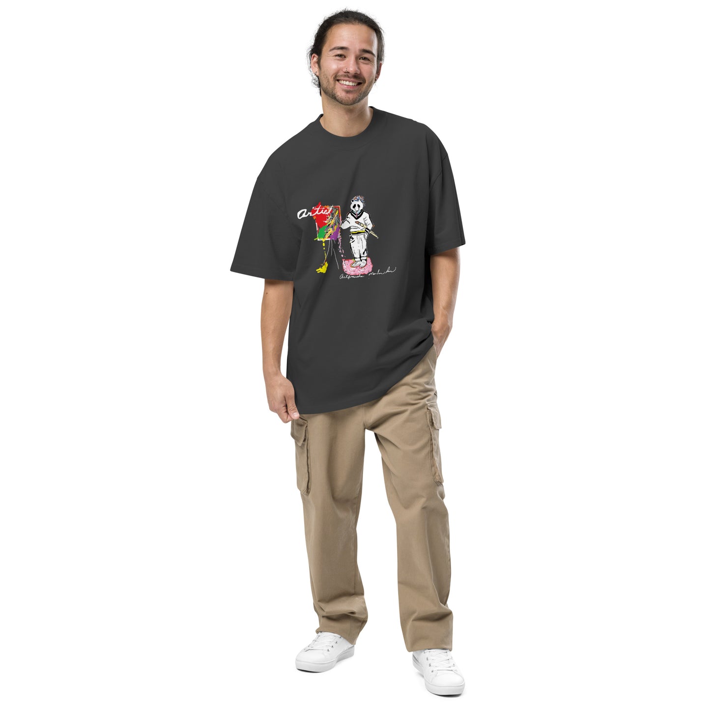 Picture Paint Oversized faded t-shirt