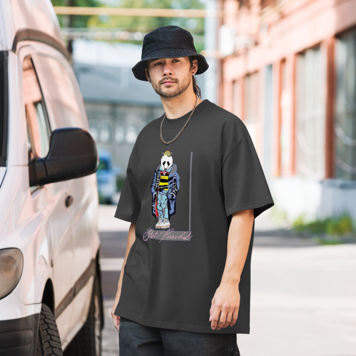 Oversized Bear faded t-shirt