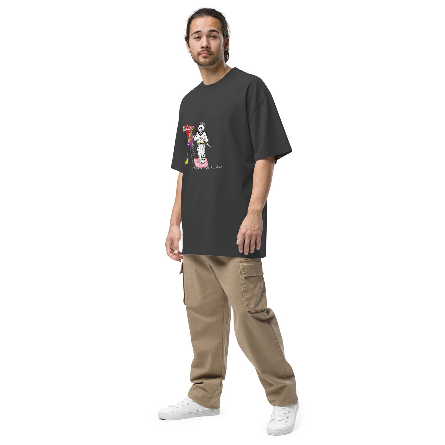 Picture Paint Oversized faded t-shirt