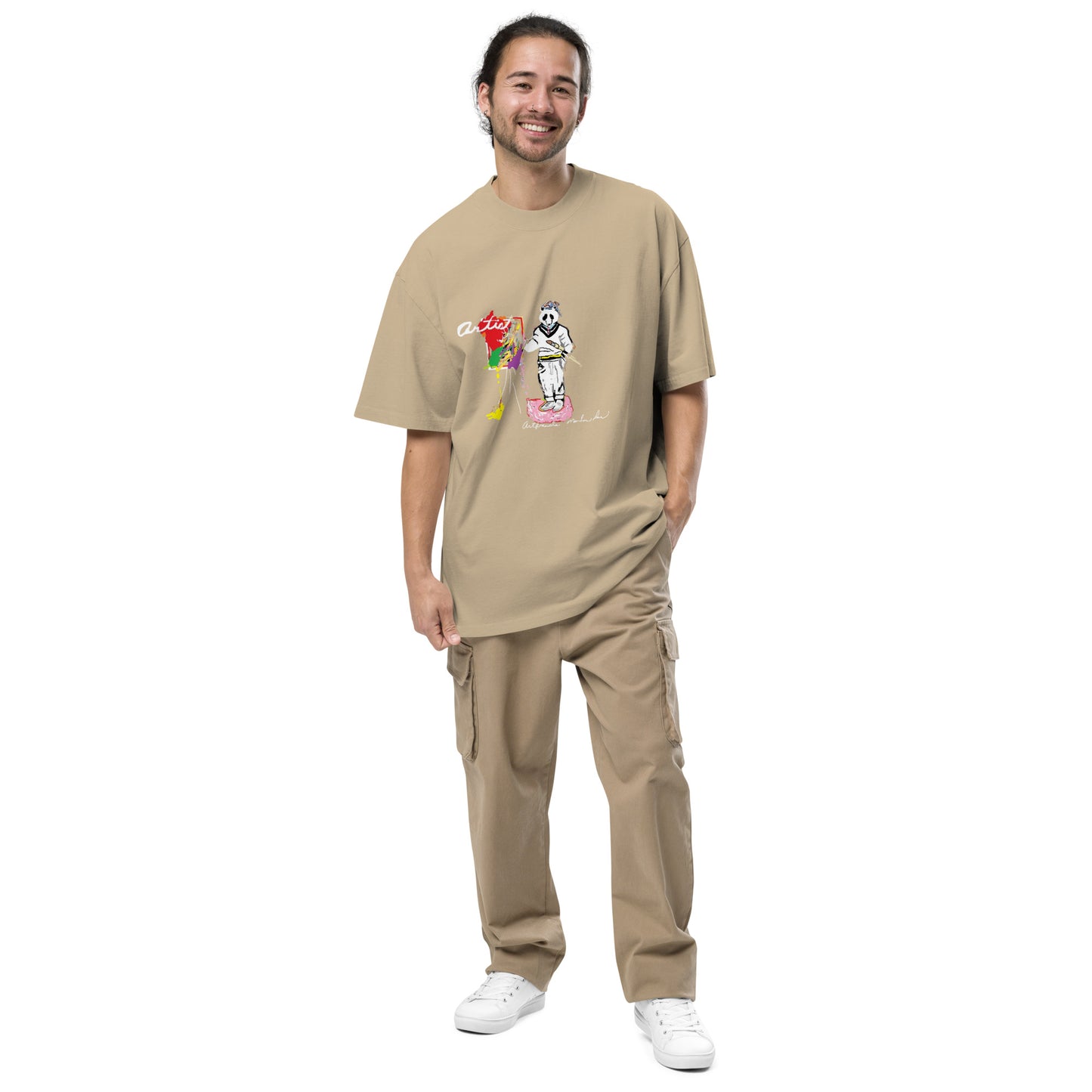 Picture Paint Oversized faded t-shirt