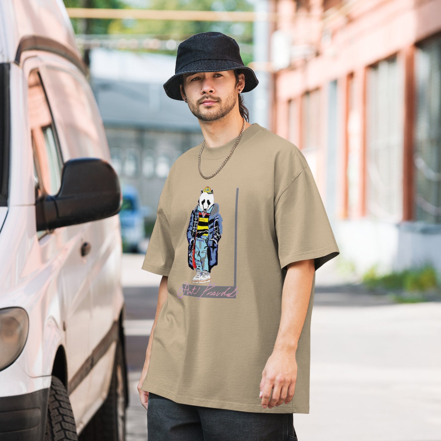 Oversized Bear faded t-shirt