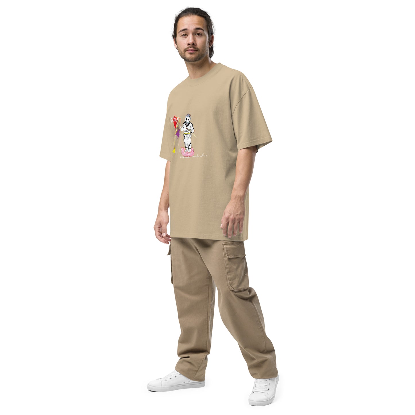 Picture Paint Oversized faded t-shirt